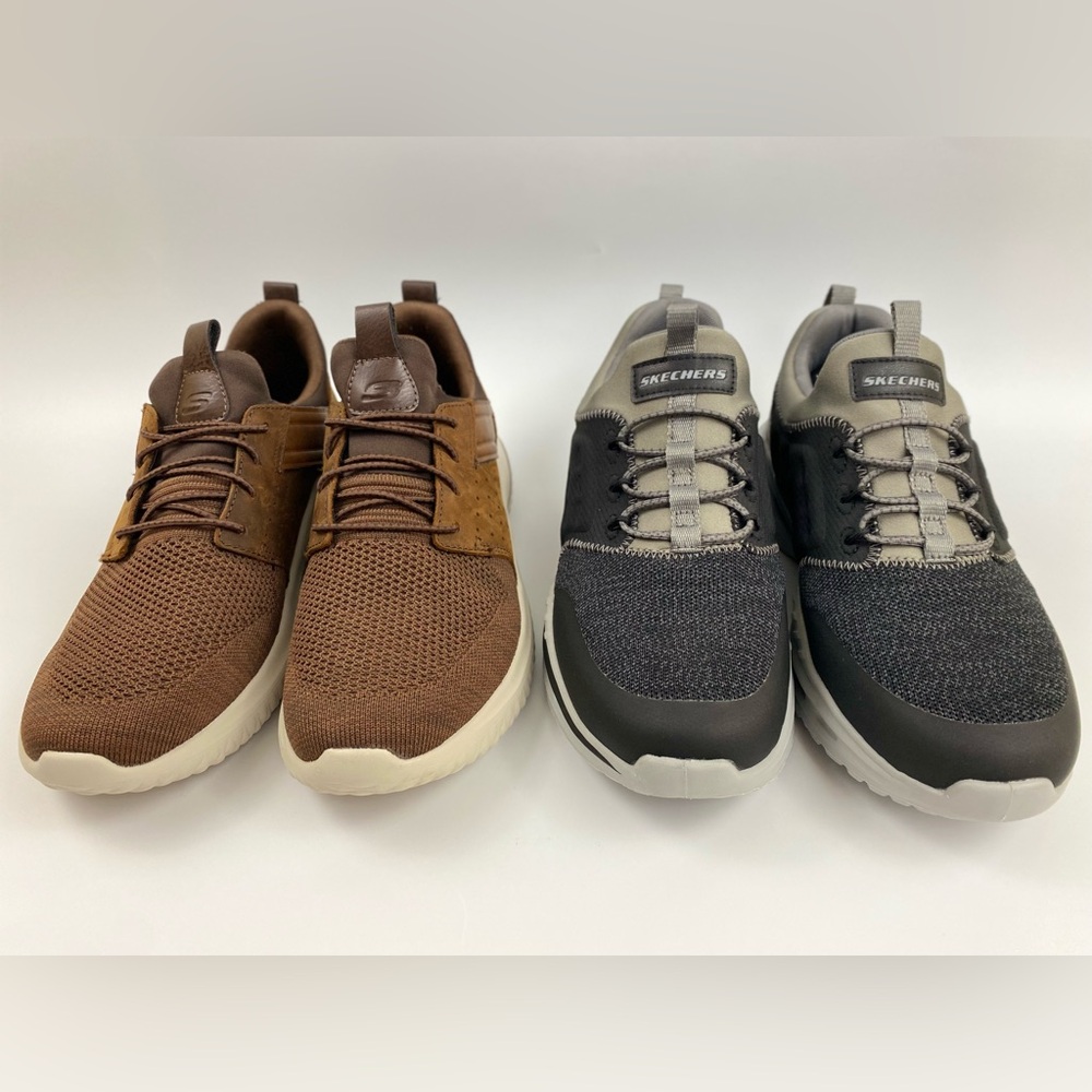 Skechers Men’s Casual Slip-on Sneakers, Two Pair, Sizes 8.5